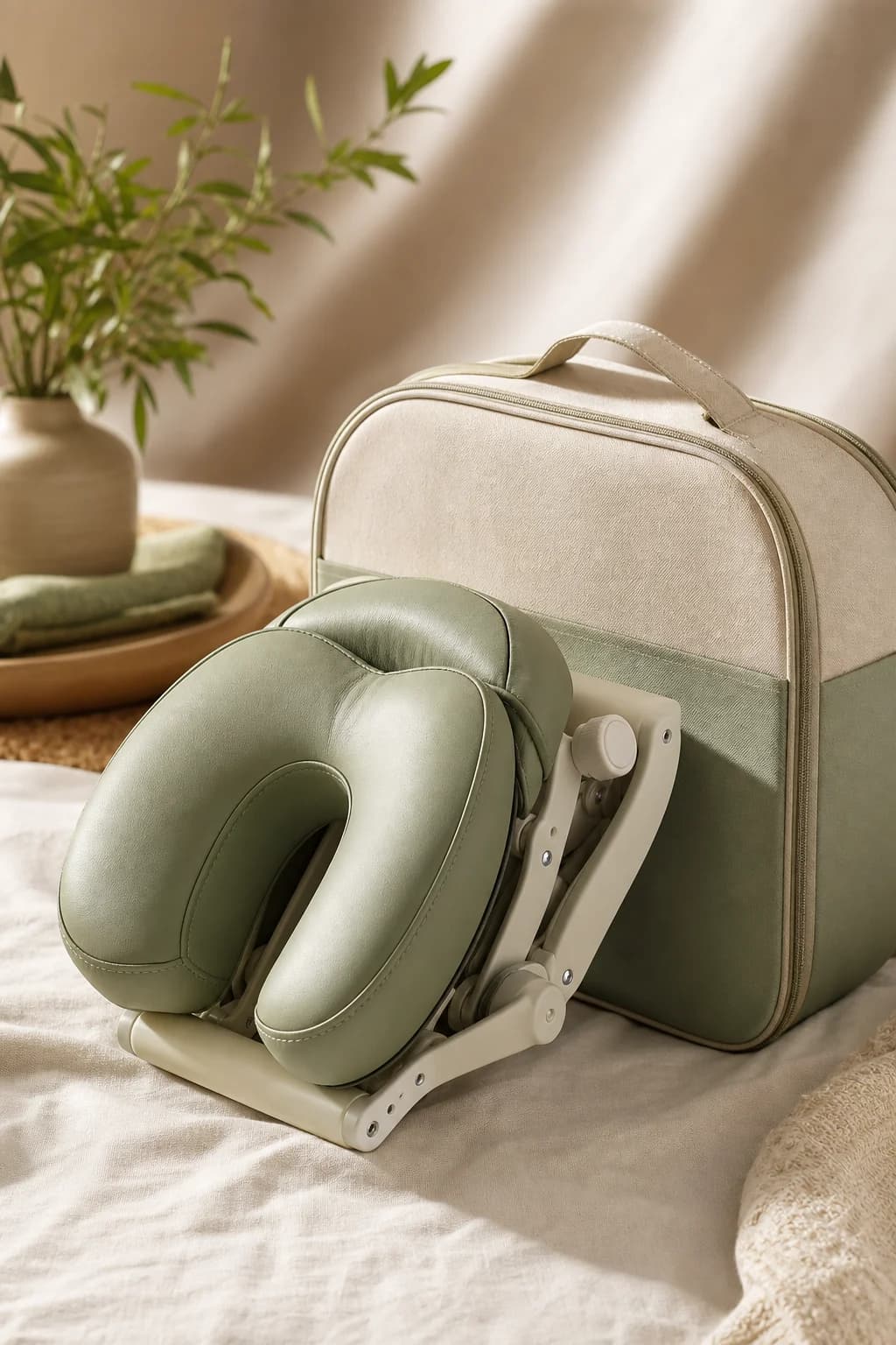 Folded Soma face-cradle kit with carry case